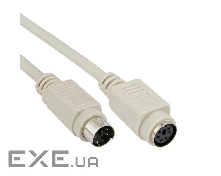 Кабель клавіатури-мишки PS2 M/F 3.0m,Mouse/Keyboard D=4.0mm,сірий (77.01.3343-1)
