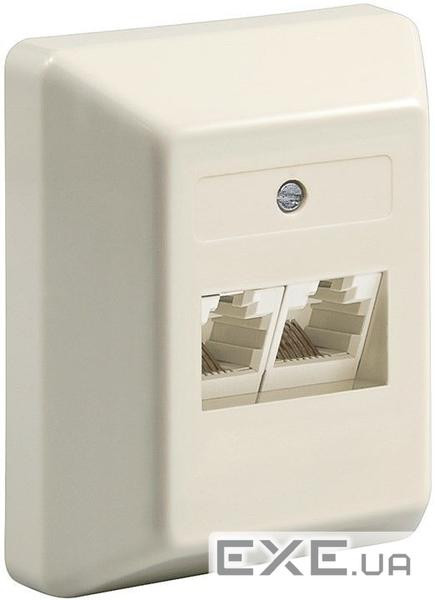 Розетка мережева RJ45 UTP5e 2x2 розетка, внешняя ISDN 8-8 LH = 65x80mm, Standart, беж (75.05.0979-10)