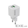 Зарядний пристрій Canyon CU20AC GaN 20W 1xPD 1xQC EU White (CNS-CUW20AC)
