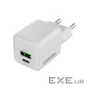 Зарядний пристрій Canyon CU20AC GaN 20W 1xPD 1xQC EU White (CNS-CUW20AC)
