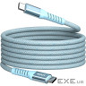Магнітний кабель живлення та синхронізації Verbatim 100 Вт /USB-C-USB-C /120 см-блакитний (31856)