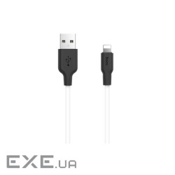 Кабель HOCO X21 USB to iP 2A, 1m, silicone, TPE connectors, Black+White (6957531071365)