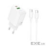 Мережевий зарядний пристрій BOROFONE BN27 Fuente PD20W+QC3.0 charger set (C to C) (E (6941991120282)