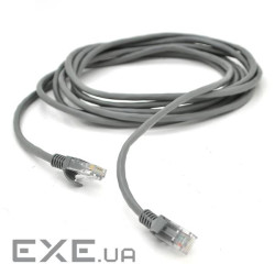 Патч-корд литий RITAR, UTP, RJ45, Cat.5e, 2m, сірий, Cu (мідь ) Q300 (00213)