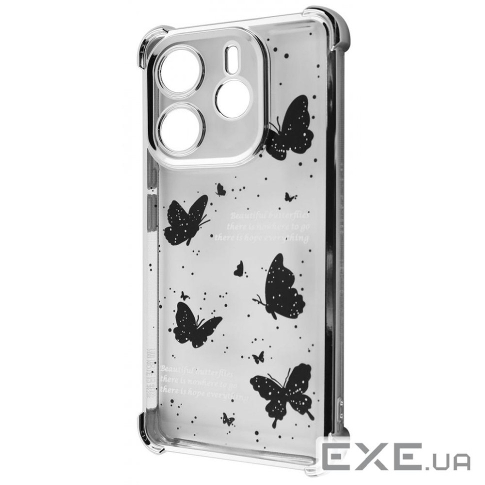 Чехол WAVE Winkie Xiaomi Redmi Note 14 4G (European) silver/butterfly (64210 silver/butterfly)