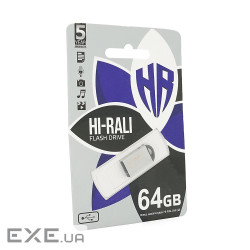 Флеш-накопичувач Hi-Rali Mini Fit, USB 2.0, 64GB, Metal, Blister (Hi-Rali Mini Fit / 64)