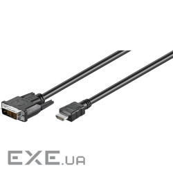 Кабель монітора-адаптер Goobay HDMI-DVI M/M 5.0m,18+1 D=5.5mm Nickel (75.05.0582-30)