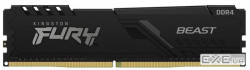 Модуль пам'яті для комп'ютера DDR4 4GB 2666 MHz Fury Beast Black Kingston (KF426C16BB/4)