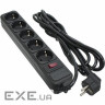 Мережевий фільтр живлення PATRON 3.0 m3*1mm2 (SP-1053) 5 розеток BLACK (EXT-PN-SP-1053)