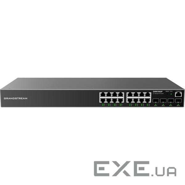 Grandstream GWN7802P, Enterprise Layer 2+ Managed Network Switch, 16-ports Gigabit Ethernet, PoE/PoE