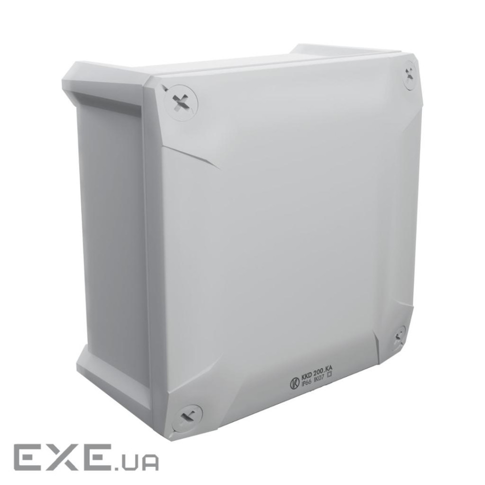 Коробка IP66, антивандальна IK07 без інтегрованих вводів (під РРК), безгалогеновий УФ-с (KKD 200_KA)