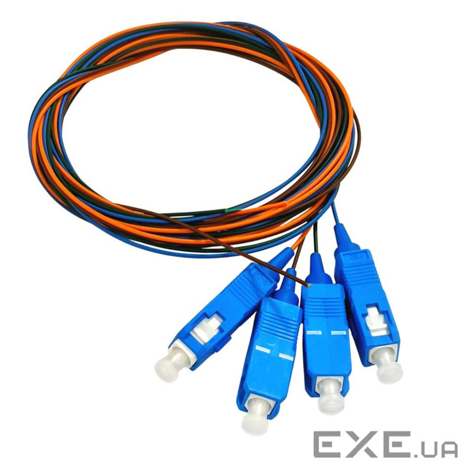 Набір кольорових пігтейлів SC/UPC 1.5 m, SM, Easy strip, для 4 вол. (Bl,Or,Gn (PG-1.5SC(SM)(ON)E-K4) . (Bl,Or,Gn (PG-1.5