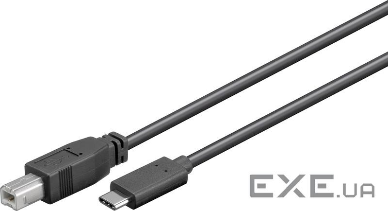 Перехідник обладнання USB Type-C-2.0B M/M 1.0m,(USB2.0) D=3.8mm Gold Cu,чорний (75.06.7985-1) (75.06.7985-1)