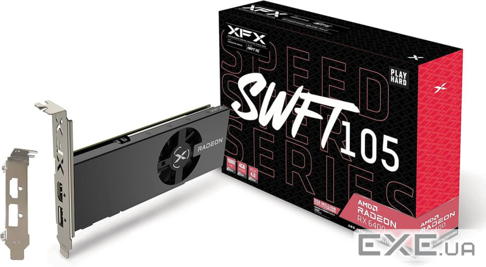 Відеокарта XFX Radeon RX 6400 Speedster SWFT105 (RX-64XL4SFG2)