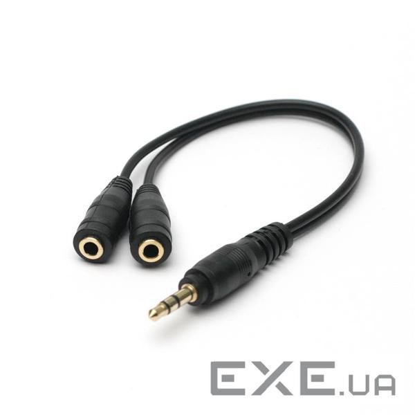 Кабель мультимедійний 3.5mm M to 2x3.5mm F 0.2m PowerPlant (KD00AS1263)
