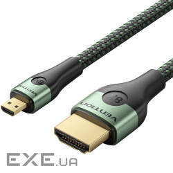 Кабель HDMI M - Micro HDMI M, 1.0 м, V2.0 8K 60Гц Aluminum Alloy Type, Green Vention (AGKGF)