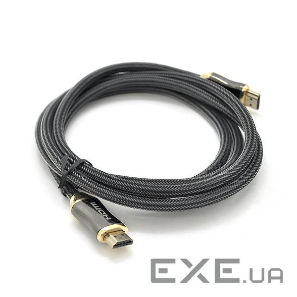 Кабель VEGGIEG HX-3 HDMI-HDMI 2K*4K, 3.0m, v2,0, OD-7.0mm, круглий, обплетення , (YT-HDMI(M)/(M)HX-3)