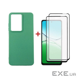 Чохол до мобільного телефона Dengos Oppo A5 4G Case Soft + 2 Glass (Mint) (DG-CTG2P-27)