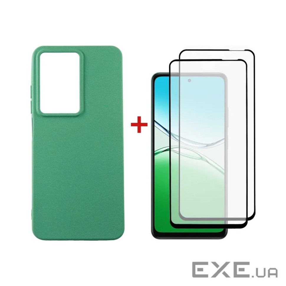 Чохол до мобільного телефона Dengos Oppo A5 4G Case Soft + 2 Glass (Mint) (DG-CTG2P-27)