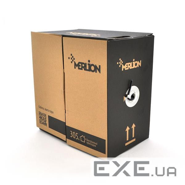 Кабель КВПЕ FTP-cat.6 (4*2*0.54), Merlion, (CCA), для внутр. робіт, 305м, White, (KVPEMLCCA6054305W) , White, (KVPEMLCCA