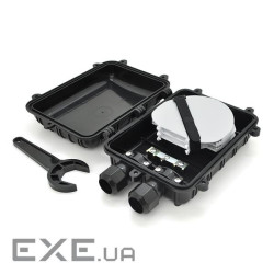 Муфта оптична Merlion ML-OP-F005-48C, герметична, 6 вводів, до 4-х касет, до 48 зварок, матеріал PP PP