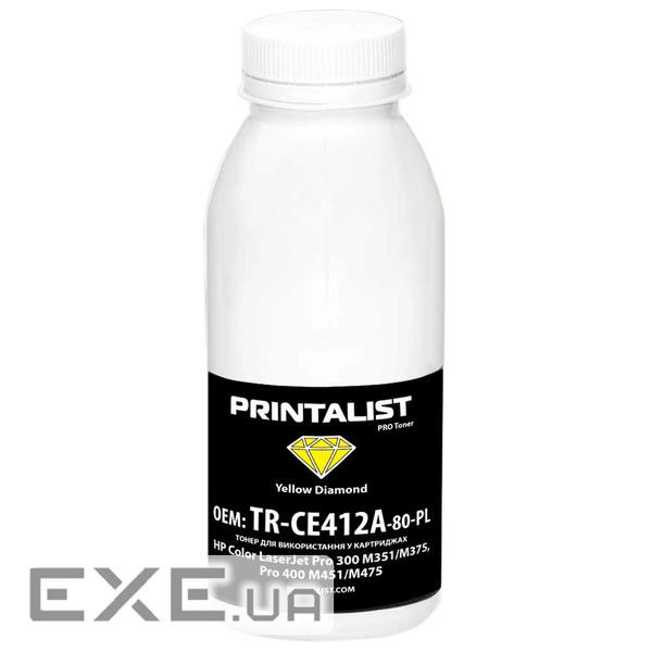 Тонер HP CLJ Pro 300 M351/M375, Pro 400 M451/M475, 80г Yellow Printalist (TR-CE412A-80-PL)