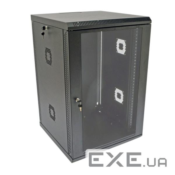 Шафа 19", 18U, 600х600х907мм (Ш*Г*В), акрилове скло, чорний (UA-MGSWA186B)