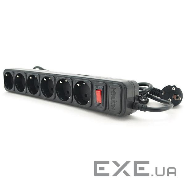 Мережевий фільтр-подовжувач MERLION B630 Black 3м