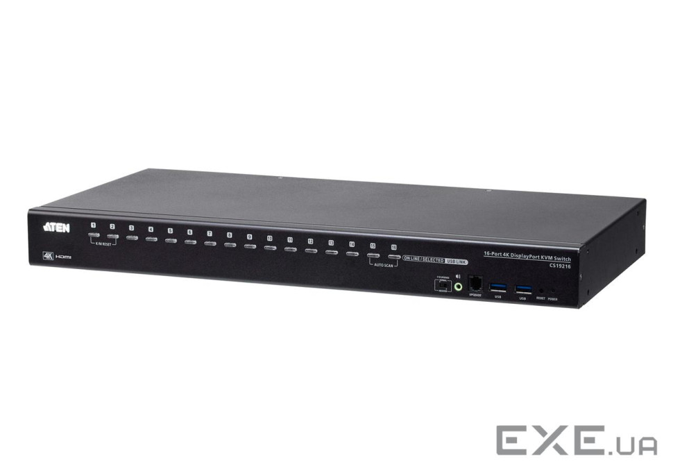 16-портовий USB 3.0 4K DisplayPort KVM-перемикач (CS19216-AT-G)
