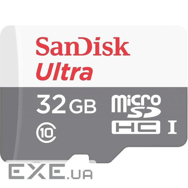 Карта пам'яті SanDisk 32GB microSDHC C10 UHS-I R100MB/s Ultra (SDSQUNR-032G-GN3MN)