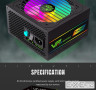 Блок живлення 700W, 80+ Bronze, fan 120mm PCIe 5. 1 & ATX3.1, Native 12V-2x6 OPP/OV (VP 700S BK-RGB)