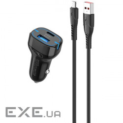 Автомобільний зарядний пристрій SkyDolphin SZ19V PD 20W + QC3.0 20W Black (AZP-000105) + кабель mi