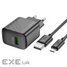 Зарядний пристрій HOCO CS21A Rich USB QC3.0 + cable USB to Micro 5P Black (6942007609890)