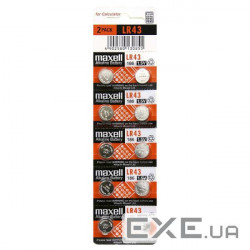Батарейка MAXELL Alkaline LR43 10шт/уп (M-11716900) (4902580131418)