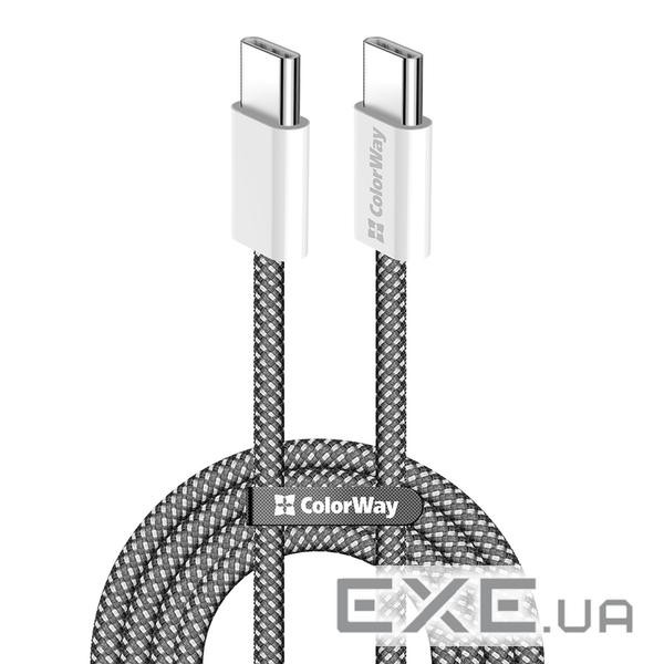 Дата кабель USB-C to USB-C 1.0m 60W 3.0А black ColorWay (CW-CBPDCC061-BK)