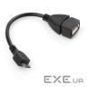 Перехідник OTG USB 2.0 AF to Micro 5P 0.15m Vinga (VCPDCOTGMBK)