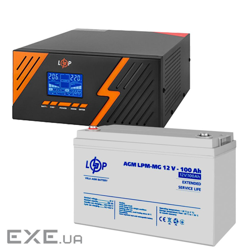 Комплект резервного питания LogicPower ИБП 1050W + мультигелевая батарея 1200Wh(37075)
