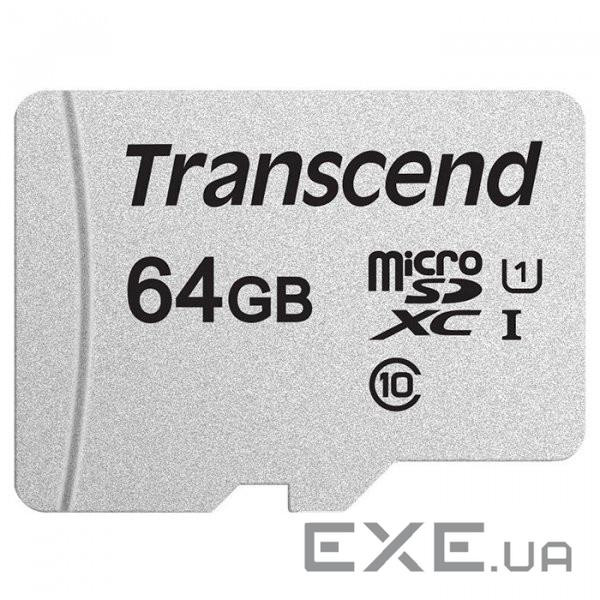 Карта пам'яті TRANSCEND microSDXC 300S 64GB UHS-I Class 10 + SD-adapter (TS64GUSD300S-A)