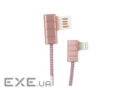 Кабель iKAKU Gallop series for iphone, Rose-Gold, довжина 1м , 2.4A, BOX (13077)