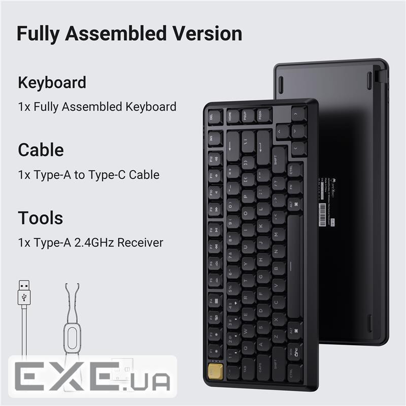 Клавіатура механічна Keychron J1 82Key, K pro Brown, WL/BT/USB-A, QMK, Hot-swap, EN/UKR, (J1-H3-UA)