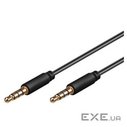 Кабель аудіо-сигнальний Jack 3.5mm 4pin M/M 1.5m,Shielded Cu,чорний (75.06.3828-100) (75.06.3828-100)