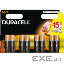 Батарейка Duracell AA лужні 8 шт. в упаковці (5000394006522 / 81417083 / 81480361) (5000394006522 / 81417083 / 81480361)