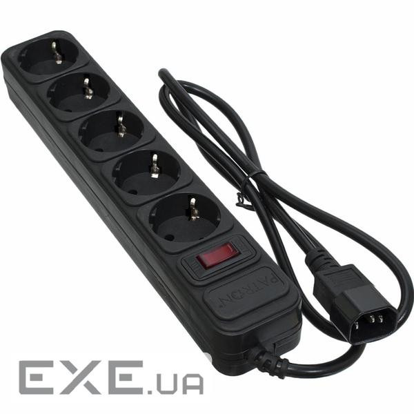 Мережевий фільтр живлення PATRON 1 m3*1mm2 (SP-1053U) 5 розеток BLACK (EXT-PN-SP-1053U)