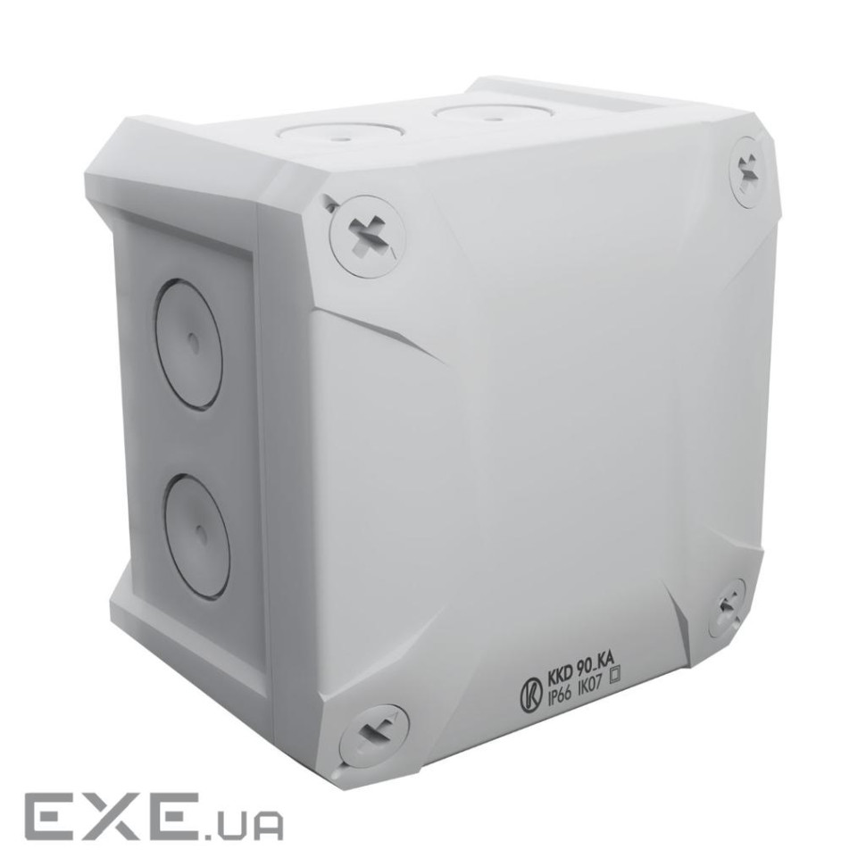 Коробка, IP 66, антивандальна IK 07 , мембранні вводи, безгалогеновий УФ-стійкий матеріа (KKD 90_KA)