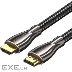Кабель мультимедійний HDMI M to HDMI M 1.0m 4K60Hz cotton braided black zinc alloy Vention (ALMBF)