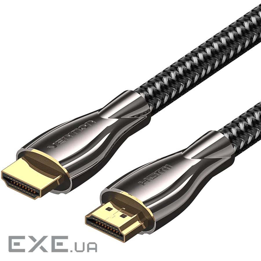 Кабель мультимедійний HDMI M to HDMI M 1.0m 4K60Hz cotton braided black zinc alloy Vention (ALMBF)