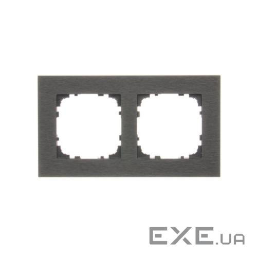 Рамка Simon55 NATURE 2x, нержавіюча сталь чорна (TRN2/190)