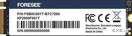 SSD диск Foresee SSD 1 ТB XP2000 (FSB0C001T- B7C720) (FSB0C001T- B7C7200)