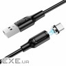 Кабель BOROFONE BX41 USB to Type-C 2.4A, 1m, PVC, PVC connectors, magnetic, Black (BX41CB)