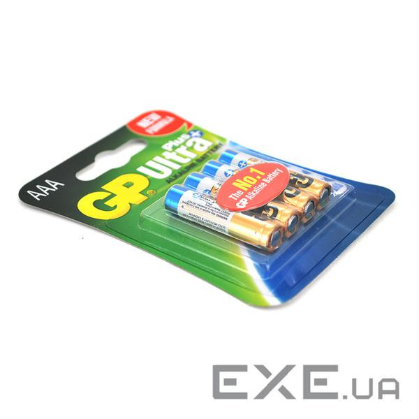 Батарейка GP Ultra Plus 24AUP-U4, лужна AAA, 4 шт у блістері, ціна за блісте (24AUP-2UE4 лужна) )